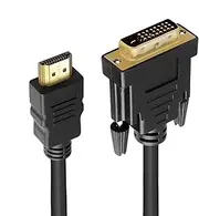 HD Multimedia Interface to DVI Cable,59 Inch Bidirectional Converter Cable | Gold-Plated, 1080P, Adapter Wire for Computer, Monitor, Game Console