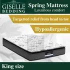 Giselle King Mattress Bed Bedding Bonnell Spring Medium Firm Rocco 24cm Thick