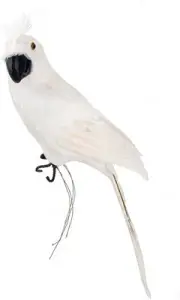 AUEAR, 17.7 Inch White Lifelike Artificial Big Birds Feathered Fake Shoulder...