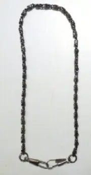 Bag or Purse Chain Metal Black Threaded 38 cm