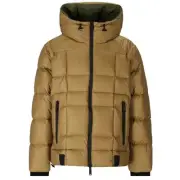 Dsquared2 Printed Logo Walnut Brown Hooded Down Jacket