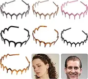 [ChAusa] 7 Pieces Serrated Headbands Plastic Wavy Hair Comb Headbands Shark Tooth Hair Comb Headbands Hair Accessories Headbands for Women and Girls Makeup, Decoration, Sports Fitness