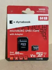 DynaBook 64GB, mSD Card With Adapter Class 10