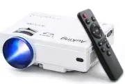 Auking Mini Projector Portable Video-Projector,55000 Hours Multimedia Home Theat