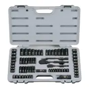 Stanley Black Metric SAE Chrome Reversible Ratchet Socket Set 69 Piece 6 Point