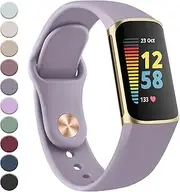 Meliya Compatible with Fitbit Charge 5 Bands Men Women, Sport Band Soft Silicone Waterproof Wristbands Replacement Strap for Fitbit Charge 5 Advanced Fitness Tracker