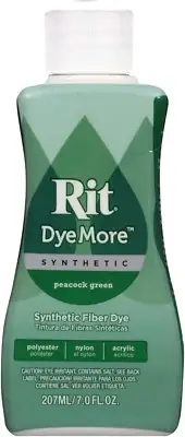 Rit Dye UR810.PEGR Fabric Liquid Dye Synthetic Dyemore Peacock Green 7-Ounce