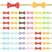 100-Pack Mini Craft Ribbon Bow Twist Ties,1.2x0.6 Inch for Craft [Multicolored]