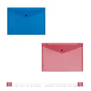 Bantex A4 Document Folder with Button - Red