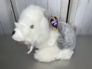 Vintage Sheep Dog Plush Playful Pals Mervyns Made In Korea White Gray New!