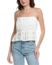 Rebecca Taylor Geo Eyelet Pleated Tank