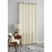 Mainstays Faux Silk Light Filtering Grommet Curtain Panel Pair, 37" x 95", Ivory