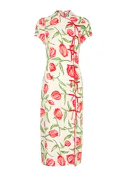 Kitri Leia Floral-print Georgette Midi Dress - Ivory - 10 (UK10 / S) 10 (UK10 / S)