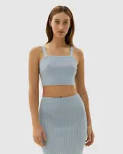 [Jag] Jag Women's Sadie Knit Bralette In Powder Blue Size Xl XL Blue