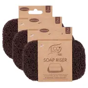 3x Eco Basics Soap Riser/Dish Elevator Holder Storage Sink Organiser Chocolate