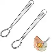 WizeFolk 2 Pcs Mini Spring Coil Whisk,20 cm Hand Held Sauce Stirrer,Stainless Steel Mini Egg Whisk, Blender Milk Frother Foamer, Coffee Mixer