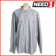 5 x WORKSENSE Men's Denim Chambray Long Sleeve Work Shirts | Denim Grey