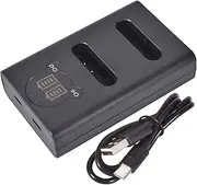DSTE Dual USB Charger with LCD Display Compatible for LI-90B LI-92B and Olympus SH-1, SH-50, iHS SH-60, SP-100, SP-100EE, Tough TG-1, iHS Tough TG-2, iHS Tough TG-3, XZ-2 iHS Camera