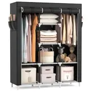 Portable Closet, Large Capacity Portable Wardrobe with 2 Hanging Rods and 8 S...