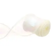 1.5 Inch 5 Yard Sheer Organza Ribbon Shimmer Chiffon Tulle Ribbons Cream White