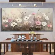 Abstract Soft Pastel Pink White Flowers Unframed Canvas Painting for Living