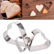 3 Pcs Stainless Steel Cookie Sugar Stainless Steel Embossing Molds DIY Biscuit