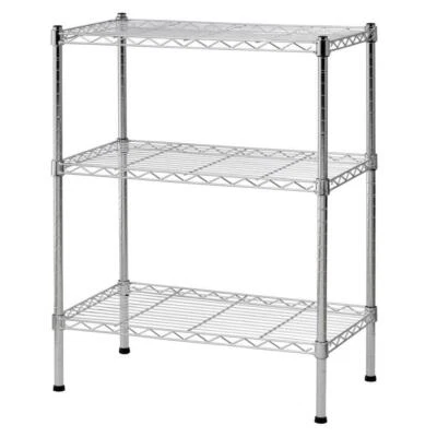 Sandusky Shelving Unit 30" x 24" x 14" 3-Tier Shelves Support Brackets Chrome