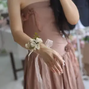 伴娘婚禮仿真花布藝新娘花童絲帶手環高級感手腕花小眾
