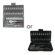 46 Pcs Socket Ratchet Wrench Set for Tightening Bolts Screws High Torque