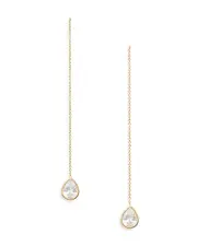 Ettika Barely There Chain Teardrop Earrings in 18K Gold Plate