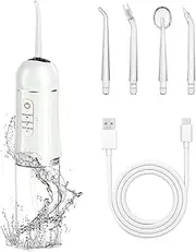 Wireless Oral Irrigator, Travel Electric Dental Cleaner, Portable Water Flosser, 3-Position Setting with 4 Jet Tips, Cleaning for Travel, for Cleaning the Mouth and Braces, White