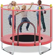 XIULIUU Trampoline for Kids, 140CM Toddler Indoor Outdoor Small Trampoline with Safety Enclosure Net, Baby Trampoline Toys Kids Jumper, for Boys and Girls Age 6+
