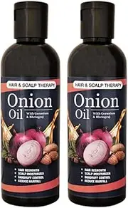 Manarya Sun's Heart Ultimate Hair Hack Geranium & Bhringraj Onion Hair Oil - Searchable Radiance Pack of 2, 100ml Each