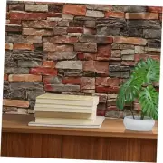 Brick Wallpaper Peel and Stick Wall Paper Faux Stone 17.7" x 118" Mixed Brick
