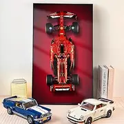 Display Wall Frame for Lego Technic Ferrari SF-24 F1 Model Car Kit(NO Model), Unique Decorative Metal Display Wall Mount for Lego 42207,Size:75x45cm (red)