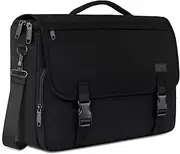 Laptop Briefcase Bag, TSA Computer Messenger Bag, Water Rasistant Durable Office Laptop Bag with Checked Point Friendly Design, Nylon Business Shoulder Notebook Case for Men Women -15.6 inch,Black