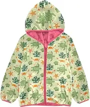 [Caihoyu] Sherpa Jacket Lightweight Zip Up Toddler Girls Winter Coat