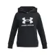 【UNDER ARMOUR】UA 女童 Rival Fleece Big Logo帽T_1379615-001(黑)