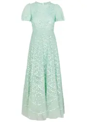 Needle & Thread Deco Dot Sequin-embellished Tulle Dress - Mint - 6 (UK6 / XS) 6 (UK6 / XS)