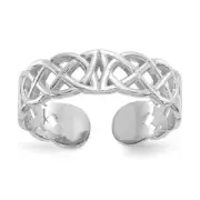 14k 14kt White Gold Polished Design Toe Ring