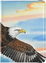 [Amooorous] Ink Painting Egal Bird Leather decorative passport holder for travel Vaccine Case Protector Cover Passport Case Waterproof, Ink painting egal bird, 1 size