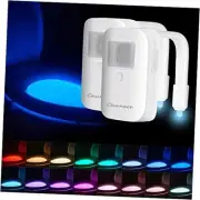 2 Pack Rechargeable Toilet Night Light with Motion Activated Sensor, 16 Colors