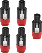 Ronyme 4Pin Speaker Connector NL4FC Easy Carrying Easy Installation Audio Connector Ohm Female Plug for Power Amplifier Loudspeaker, Red