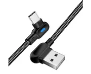 Centaurus OLAF 1M 90 Degree Elbow Micro USB Type C Fast Charging Cable for iPhone Android-Black Type-c