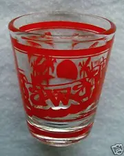 New HAWAII Shot Glass Shooter Palm Trees LIBBEY Jigger FREE SHIP USA