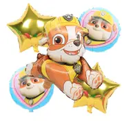 5PC Paw Patrol Rubble Foil Balloon Set Birthday Party Supplies Decoration