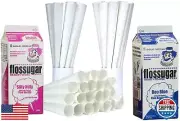 Perfectware 2 Pack Cotton Candy Floss Sugar with 100 Count Paper Cotton Candy