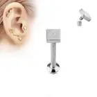 Piercing Ear Labret Screw Inner Square Silver