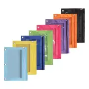 8 Pcs 3 Zipper Pencil Pouch Fabric Pencil Case Sturdy and Binder Pouch8083