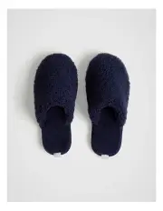 [Fine Day] Cloud Adult Sheepskin Slippers in Navy